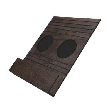 Imagem de Esteira Bandeja Com Suporte Para Copos e Controle Para Sofá MDF Tabaco