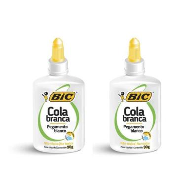 Imagem de Kit 2 Cola Branca Líquida Escolar Lavavel Volta as Aulas BIC 90g