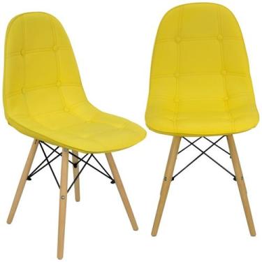 Imagem de Kit 2 Cadeiras Charles Eames Botonê Eiffel Wood Estofada Couro - Liant