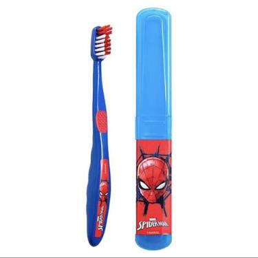 Imagem de Escova de Dentes Infantil Homem Aranha com Estojo - Spiderman - Condor
