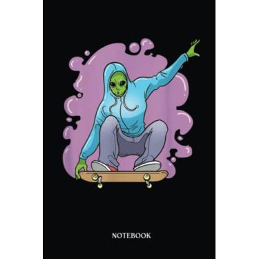 Imagem de Alien Notebook: Skater Alien Skateboard Ufo | Alien Journal, Lined Journal Ufo, Ufo Journal, Lined Journal Alien, Size 6 X 9", 120 Pages.