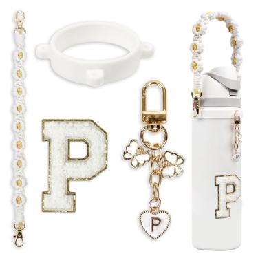 Imagem de Conjunto de pingentes de letras fofas compatível com garrafa de água Owala 680 g, 946 ml, 1,134 g, copo de café Owala Kids, Owala FreeSip – Inclui alça de alça, para acessórios Owala & Stanley Cup