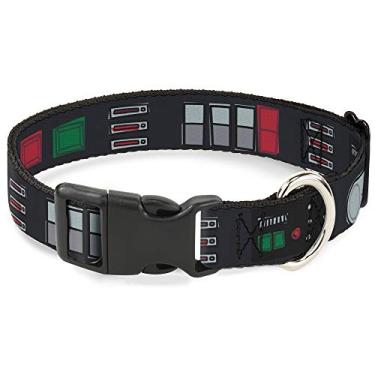 Imagem de Buckle-Down Coleira de cachorro clipe de plástico Star Wars Darth Vader Utility Belt Bounding3 preto cinza vermelho 45,7 a 81,5 cm de largura, multicolorido (DC-BKSR-WSW141-1,5-L)