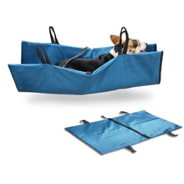 Imagem de Maca portátil dobrável para cães grandes 100 x 67 cm para cães grandes, maca grossa e macia de emergência para animais de estimação