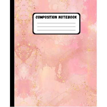 Imagem de Composition Notebook: Gold Glitter Liquid Marble Composition Notebook Journal,Wide Ruled Lined Paper 7.5 x 9.25 INCH 110 PAGES - Perfect Back To ... Teen Boys Men Women Girl Kids And Adult