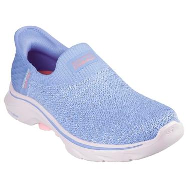 Imagem de Skechers Tênis feminino Go Walk 7 Springtime Hands Free Slip-ins, Roxo/rosa, 34