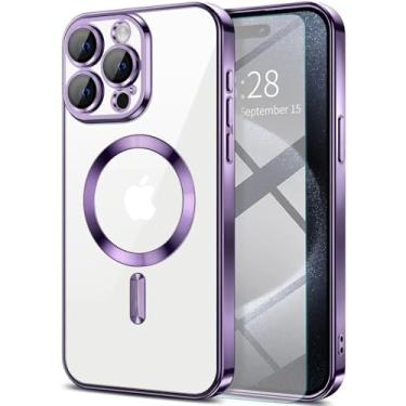 Imagem de Capa para o iPhone 14 Pro com Proteção na Lente e Compatível com Magsafe - Design Slim e Acabamento Premium Cor: Roxo