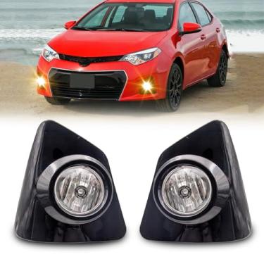 Imagem de WEZEMLIGHT Conjunto de faróis de neblina compatível com Toyota Corolla S SE 2014-2016 incluído kit de interruptor e fiação Número da peça OEM: 8148202470, 8148102480 (lente transparente)