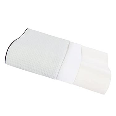 Imagem de Travesseiro Lento Memória Cervical Travesseiro de Algodão Branco Check Café Encadernação 50x30x10cm Este Travesseiro Viscoelástico Se Molda Aos Contornos de Sua Cabeça e Pescoço