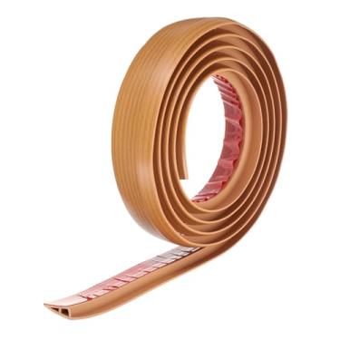 Imagem de HARFINGTON Faixa de transição de piso 5.1 cm 3.0 m Tapete de PVC autoadesivo para azulejo Acabamento de borda de transição Tira de cobertura para pisos irregulares Altura 10 mm, grão de madeira