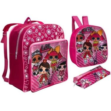 Imagem de Mochila Pequena Escolar De Menina Com Lancheira E Estojo - sem marca