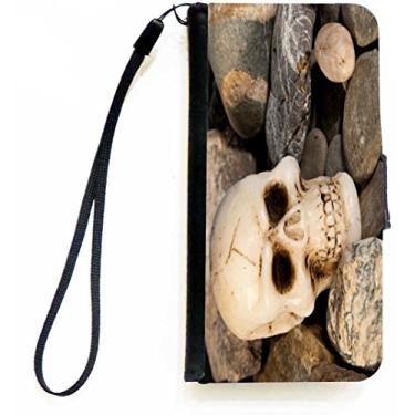 Imagem de Rikki Knight Capa carteira flip Skull on Rocks com aba magnética para Apple iPhone 5c
