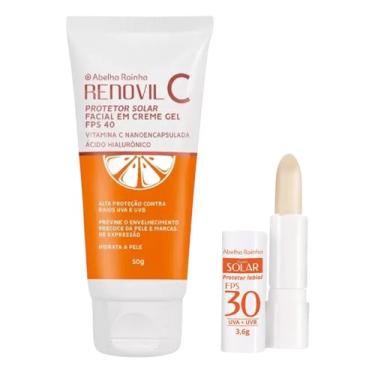Imagem de Kit Protetor Solar Facial Labial Abelha Rainha C Fps 40