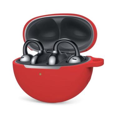 Imagem de WUWOCJ Capa protetora de silicone macio compatível com Huawei FreeClip, capa protetora com mosquetão (pimenta)