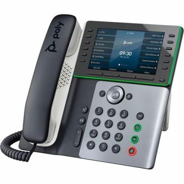 Imagem de Telefone IP Poly Edge E550 - Com fio - NFC, Wi-Fi, Bluetooth - Desktop - VoIP - IEEE 802.11a/b/g/n - 2 x rede (RJ-45) - Portas PoE