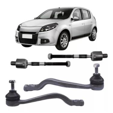 Imagem de KIT PAR TERMINAL DIRECAO + BARRA AXIAL LADO DIREITO/LADO ESQUERDO LOGAN/SANDERO 2007/...