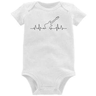 Imagem de Body Bebê Guitarra Batimentos Cardíacos - Foca na Moda, Branco, P