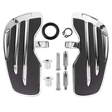 Imagem de Tosadas de Piso Dianteiro Peds de pé de Alumínio Peds Pedra, Pedra de pé de Alumínio Peds Pegs Peds Adequado para 2015-2021 (Prata banhada)