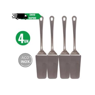 Imagem de Kit 4 Espátulas Para Corta Bolo Tortas Pizza Pudim em Aço Inox para ca