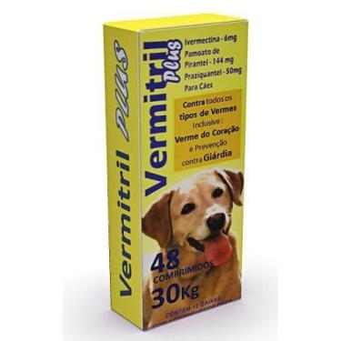 Imagem de Vermitril 4 Comprimidos para Cães de 20 a 40 kg, Eficaz e Palatável - 