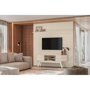 Imagem de Home Theater New Laguna com Painel Para TV até 75 Polegadas Calacata off White - Madetec