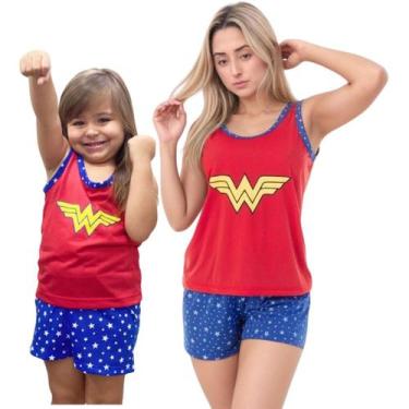 Imagem de Kit Pijama Mãe e Filha Baby Doll Regata Maravilha Conjunto - PIJAMAS V
