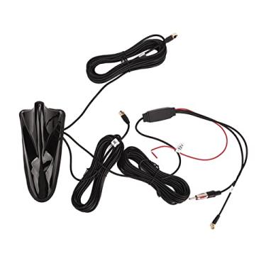 Imagem de Antena automotiva da aleta de grcfumo 12v, antena da aleta do telhado do sinal do am fm do carro, antenas superiores automáticas do telhado da sensibilidade do veículo