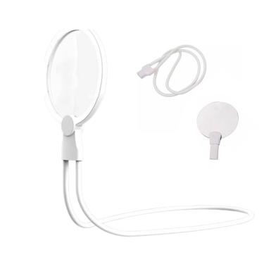 Imagem de Lupa de Pescoço Aumento 5x Haste Flexivel Apoio Mesa Maos Livres Idoso Vista Cansada Pescoço Leitura Tabalho Tarefas Visualizaçao Ampla Multiuso