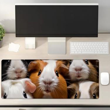 Imagem de Turamurra Tapete de rato para jogos de porquinho da índia 80 cm x 30 cm, base de borracha antiderrapante para computadores, laptop, escola, escritório, acessórios para casa, decoração, tapete de mouse