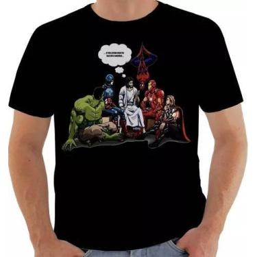 Imagem de Camiseta Camisa Fc 10173 Jesus Super Heroi Salvou Varias Cores 100% Al