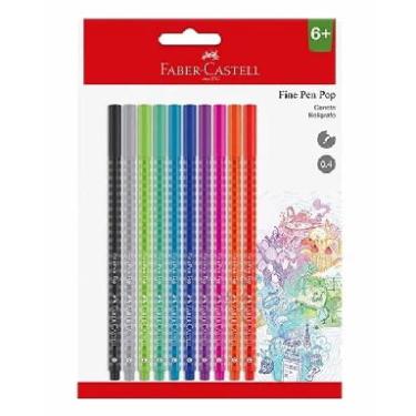 Imagem de Caneta Faber Castell Fine Pen 0.4 Pop 10 Cores SMFPP10