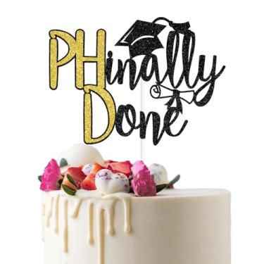 Imagem de Phinally Done Cake Topper, Congrats PHD Cake Décor, Doctor of Philosophy, Ph.D College Graduation Party Decorations