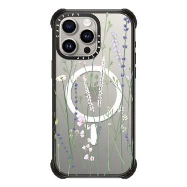 Imagem de CASETiFY Capa Ultra Impact para iPhone 15 Pro Max [Forte Slim / 3,5 m 5X Proteção contra quedas de grau Militray/Compatível com Magsafe] - Gigi Garden Florals - Preto Transparente
