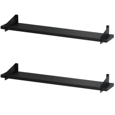 Imagem de 2 Prateleiras Suspensa Estilo Industrial Madeira 60cm FS P - Fassin Sh