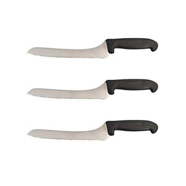 Imagem de Cozzini Cutlery Imports conjunto de facas de pão de 3-9" Offset Serrated Deli Sandwich Preto, Preto