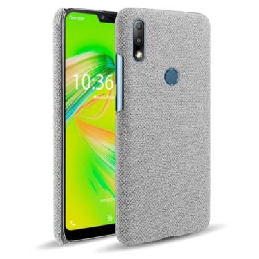Imagem de Capa para ASUS Zenfone Zb634kl,Capa desenhada em lona,Case Protetora Ultrafina com Empunhadura Macia,Design em Tecido Antichoque e Antiarranhões-Light gray