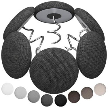 Imagem de Pinos torcidos cobertos de tecido para estofamento, 8 cores, pinos de botão para sofá, saias de cama, capas (12, cinza escuro)