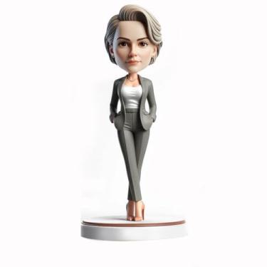 Imagem de Chic Profissional Feminino Bobblehead em Traje de Escritório Personalizado da Foto Melhor Presente para Boss Lady Mentor Trabalho Aniversário