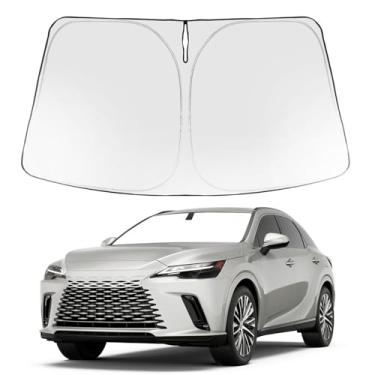 Imagem de Proadsy Protetor solar para para-brisa 2025 com ajuste personalizado Lexus RX 2025 2024 2023 protetor solar frontal dobrável blocos de viseira de sol raios UV mantêm acessórios de refrigerador de