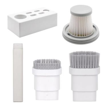 Imagem de HUAYUWA Acessórios de substituição compatíveis com Xiao-Mi/Compatível com Mijia portátil portátil para carro doméstico mini aspirador de pó sem fio (1 cabeça de escova curta e longa, 1 filtro, 1 bocal