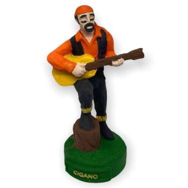 Imagem de Escultura Cigano Laranja 11 cm em Resina - Lua Mística - 100% Original