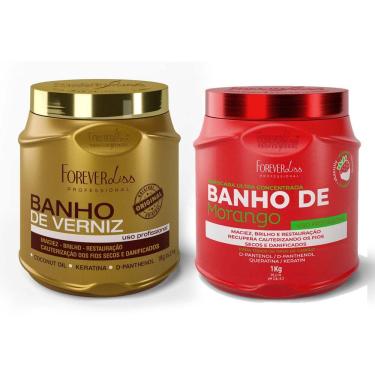Imagem de Kit Masc Banho de verniz e Banho de Morango Forever Liss 1kg