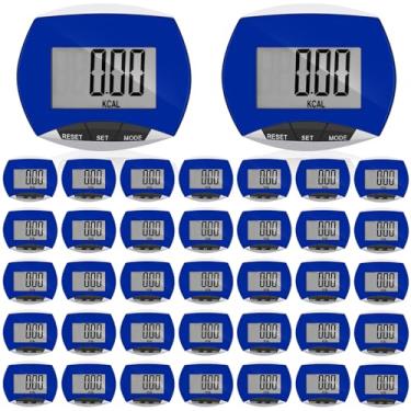 Imagem de Weewooday Pedômetro para passos e quilômetros simples com clipe para andar com visor digital rastreador portátil de bolso, pedômetro, para homens, mulheres, adultos e idosos (24 peças)