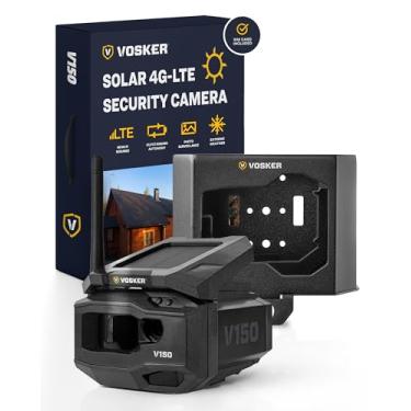 Imagem de VOSKER V150-V | Câmera de segurança celular LTE, sem necessidade de Wi-Fi | Pacote de segurança | Câmera de vigilância externa sem fio alimentada por energia solar | Receba fotos em seu aplicativo móvel de praticamente qualquer lugar (V150-V)