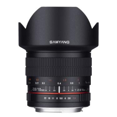 Imagem de Samyang Lente angular ultra larga F2.8 ED AS NCS CS de 10 mm para câmeras SLR digitais Nikon com chip AE para medição automática (SY10MAF-N), preta