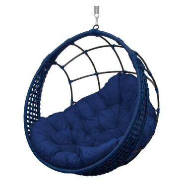 Imagem de Cadeira Balanço Ninho Suspenso em Corda Náutica Luxo - Acesse Móveis, 
