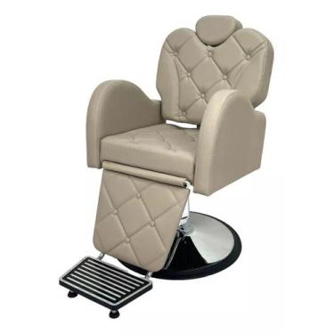 Imagem de Cadeira Poltrona Reclinável Lux Hidráulica Redondo estofado Fendi - Mo