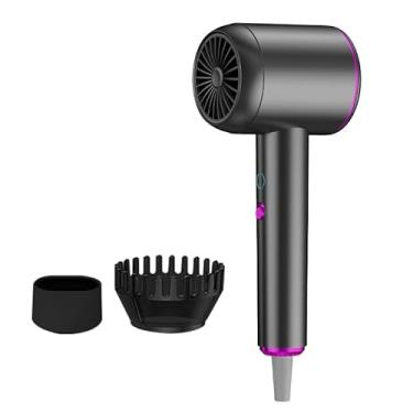 Imagem de Secador De Cabelo Profissional 127V 110V 1800W Silencioso Íon Anti-Frizz lónico com Difusor Turbo Ar Cold shot Pequeno Portátil Negativo Turbo Leve Para Viagens XBH110 (Preto, 127V)