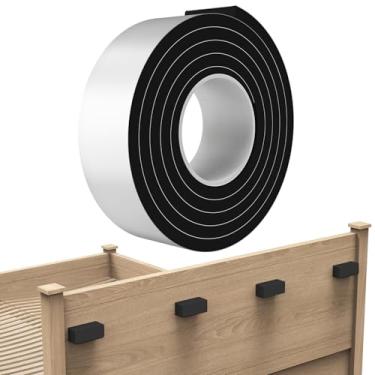 Imagem de IRONDIY Rolhas de cabeceira para parede de parede espuma EVA, almofadas antivibração à prova de som para cabeceira/moldura de cama, almofadas de móveis autoadesivas (preto)