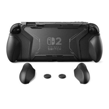 Imagem de playvital for Switch 2 Beyond-Grip Protective Case, Interchangeable FPS/Omni Ergonomic Grips + Military-Grade Drop Dockable Cover + 2 Joystick Caps for Nintendo Switch 2 (Black)